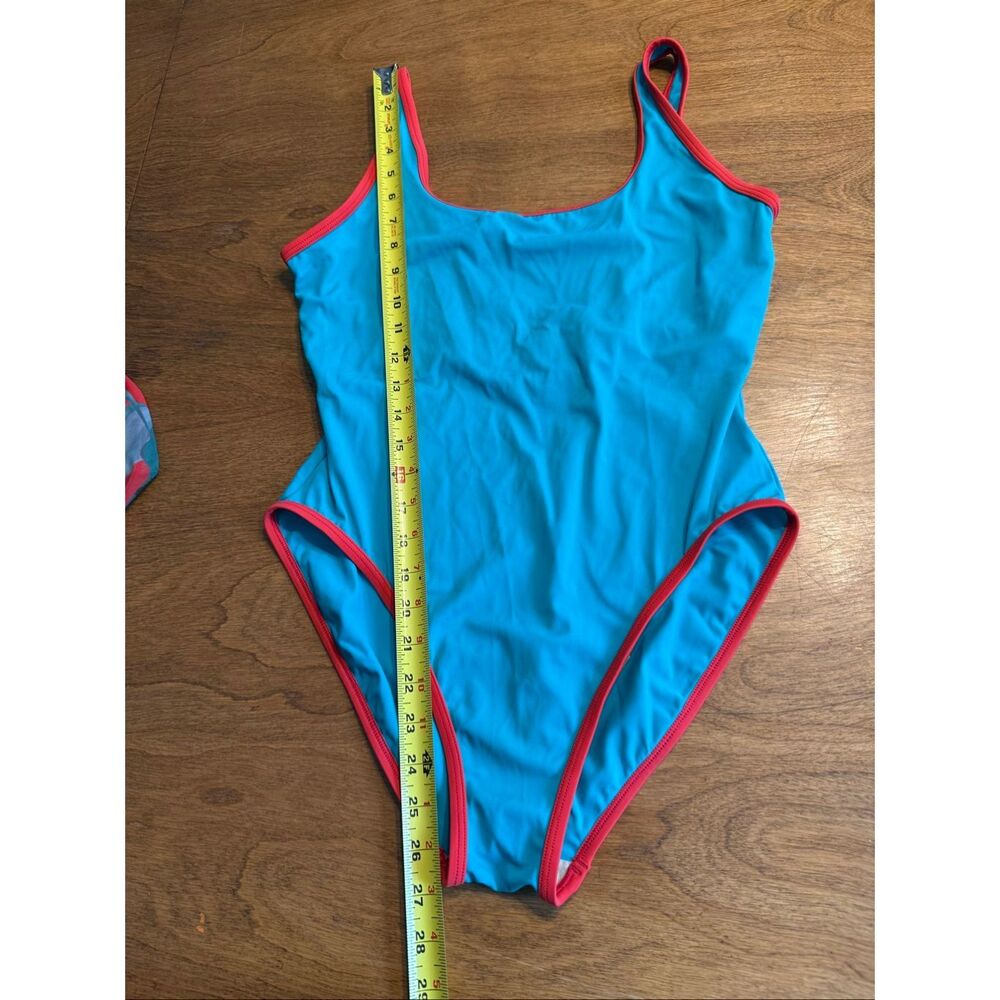 Bali Studio Women's One Piece Swimsuit Cover Skirt Set Teal Red Orange Medium/14 - Picture 11 of 12